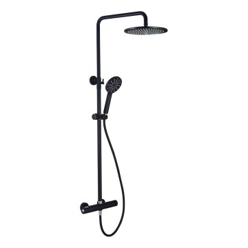 BATH DELUXE 31-120-05-02-00 - Duschgarnitur mit Thermostatarmatur DRAGOR matt schwarz
