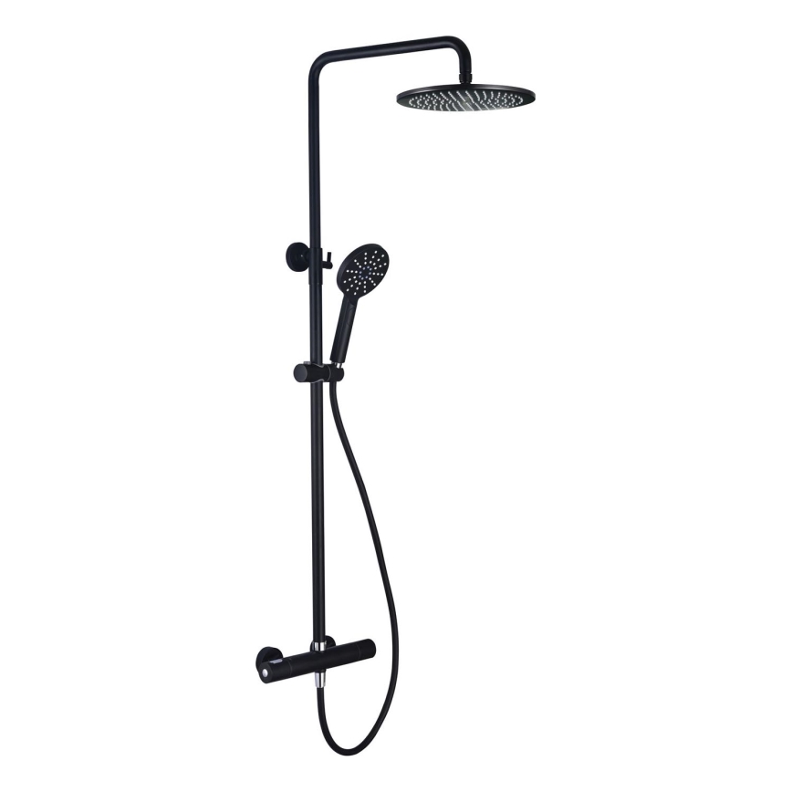 BATH DELUXE 31-120-05-02-00 - Duschgarnitur mit Thermostatarmatur DRAGOR matt schwarz