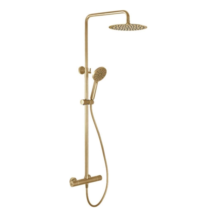 BATH DELUXE 31-120-05-70-00 - Duschgarnitur mit Thermostatarmatur DRAGOR gebürstetes Messing