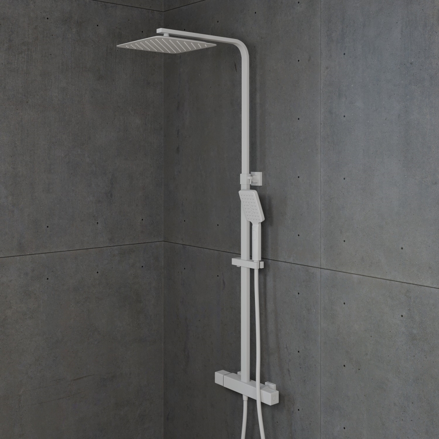 BATH DELUXE 31-120-06-01-00 - Duschgarnitur mit Thermostatarmatur NAESBY mattweiß