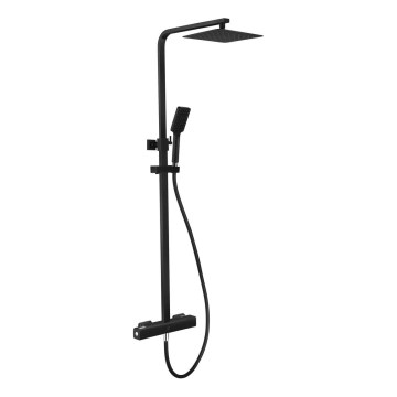 BATH DELUXE 31-120-06-02-00 - Duschgarnitur mit Thermostatarmatur NAESBY matt schwarz