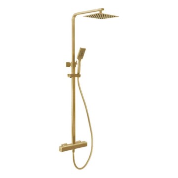 BATH DELUXE 31-120-06-70-00 - Duschgarnitur mit Thermostatarmatur NAESBY gebürstetes Messing