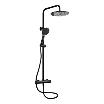 BATH DELUXE 31-120-07-02-00 - Duschgarnitur mit Thermostatarmatur DRAGOR matt schwarz