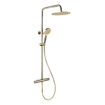 BATH DELUXE 31-120-07-64-00 - Duschgarnitur mit Thermostatarmatur DRAGOR glänzendes Messing