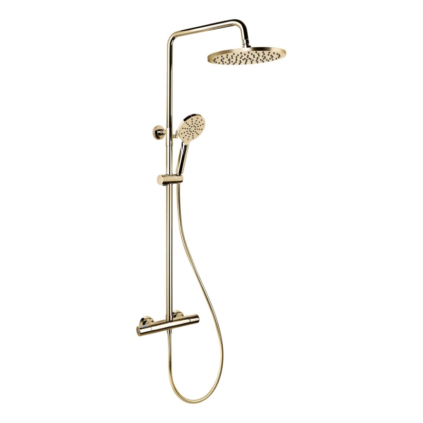 BATH DELUXE 31-120-08-64-00 - Duschgarnitur mit Thermostatarmatur DRAGOR glänzendes Messing