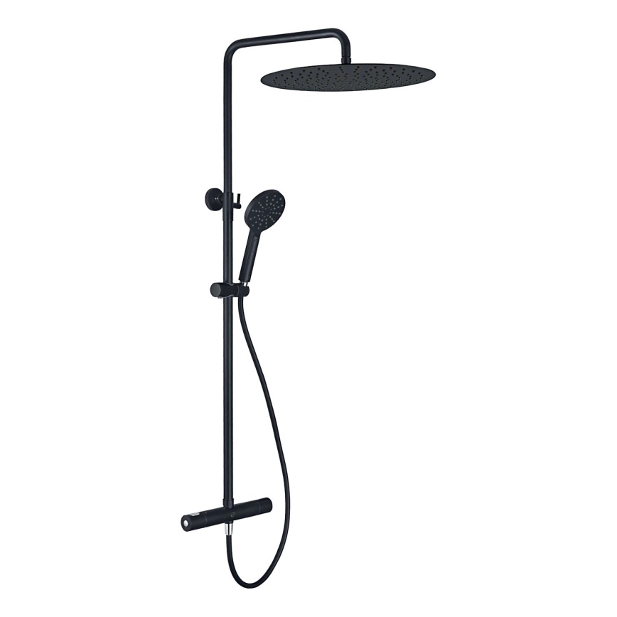 BATH DELUXE 31-120-09-63-00 - Duschgarnitur mit Thermostatarmatur DRAGOR matt schwarz