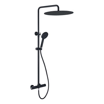 BATH DELUXE 31-120-13-63-00 - Duschgarnitur mit Thermostatarmatur DRAGOR matt schwarz
