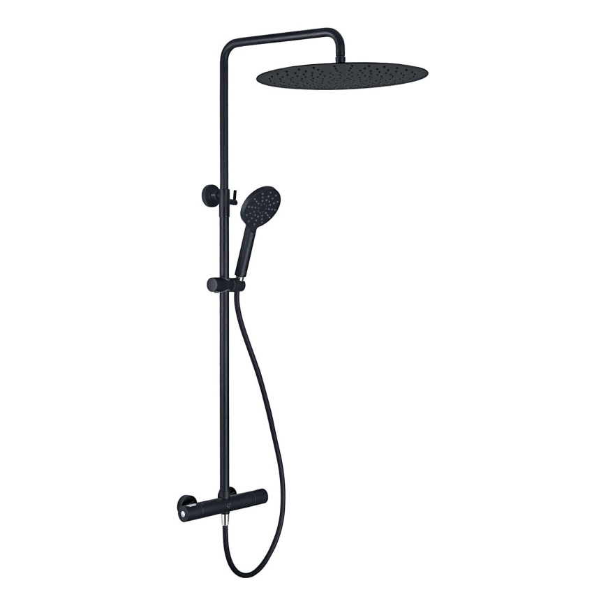 BATH DELUXE 31-120-13-63-00 - Duschgarnitur mit Thermostatarmatur DRAGOR matt schwarz