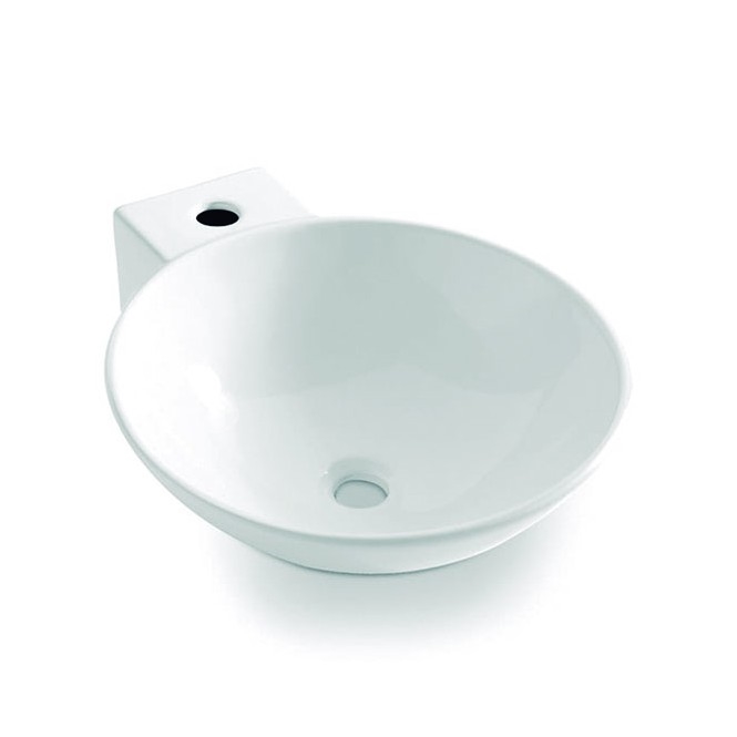 Bathco 0028 - Aufsatzwaschbecken BAYONA 42x50,5 cm Porzellan/weiß