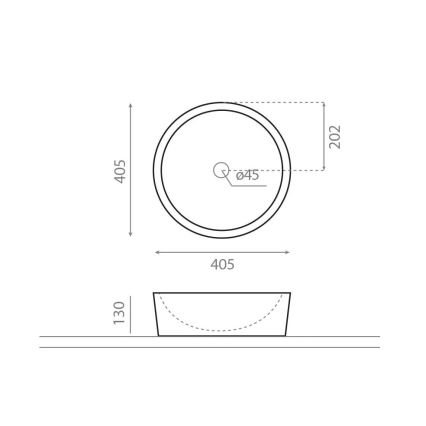 Bathco 00307 - Aufsatzwaschbecken DUAL Ø 40,5 cm Stein/Beige