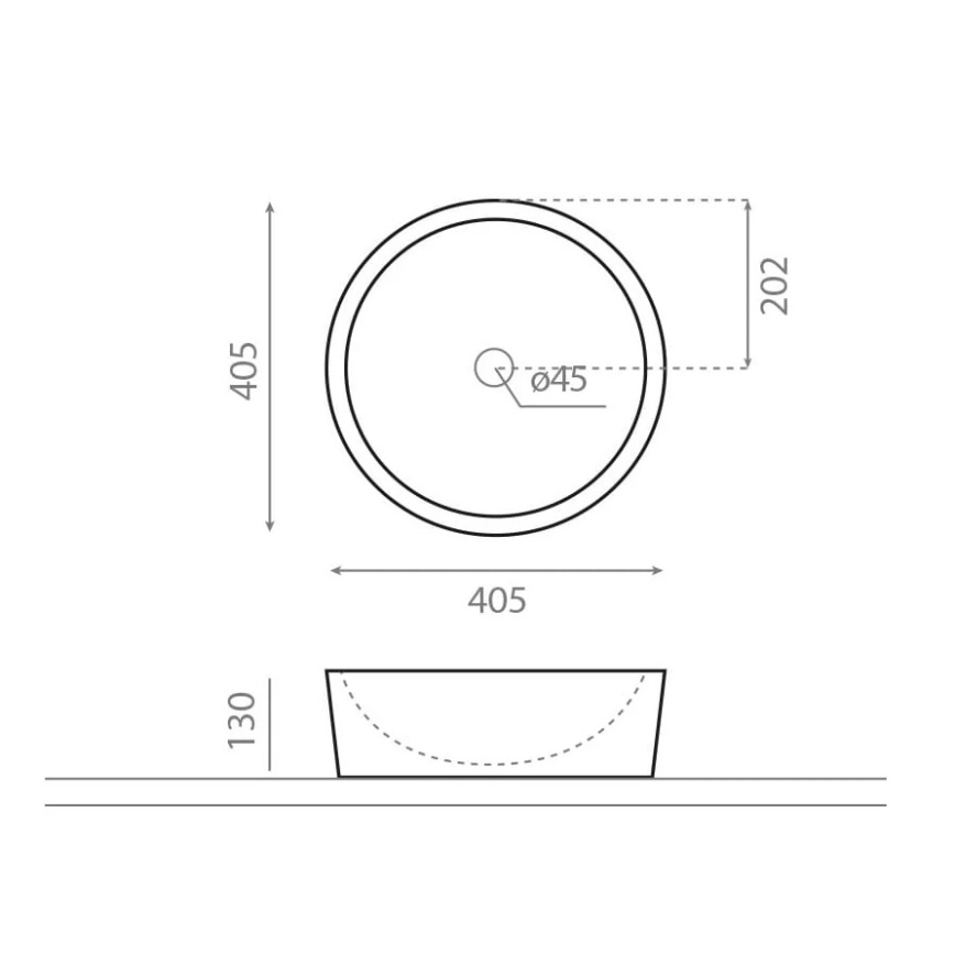 Bathco 00308 - Aufsatzwaschbecken DUAL Ø 40,5 cm Stein/Grau