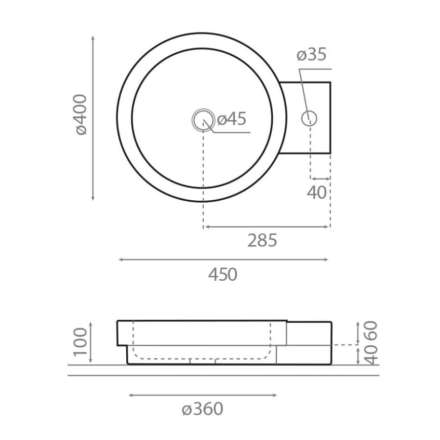 Bathco 00338 - Aufsatzwaschbecken ICONO 40x45 cm Stein/Beige