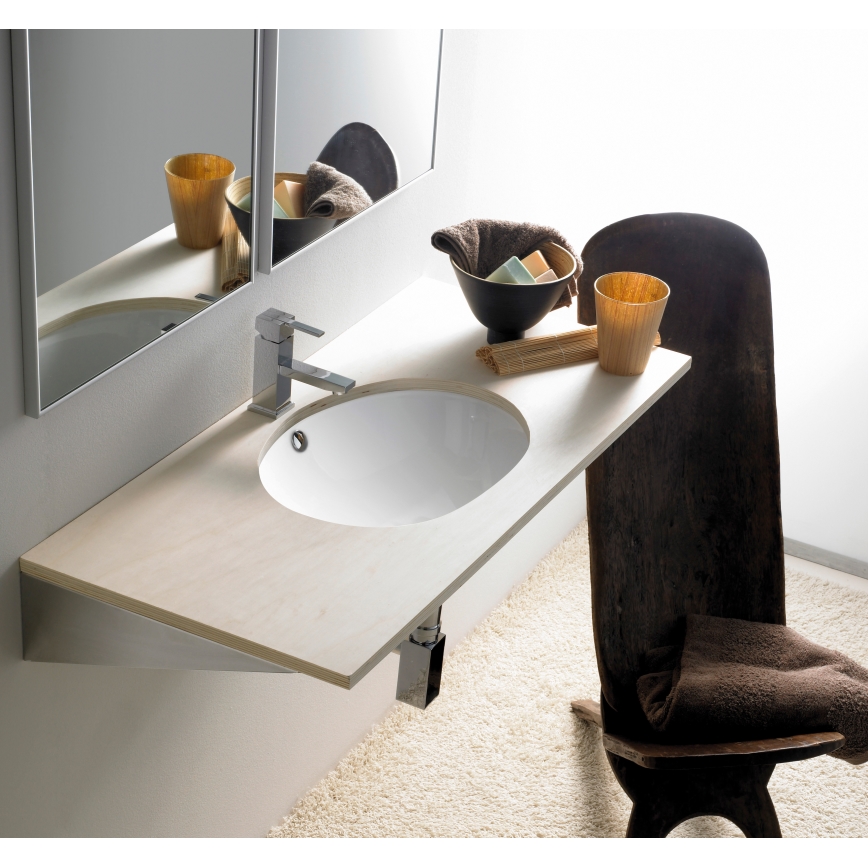 Bathco 0053 - Einbauwaschbecken ANCONA 55x41 cm Porzellan/Weiß