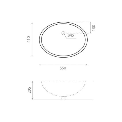 Bathco 0053 - Einbauwaschbecken ANCONA 55x41 cm Porzellan/Weiß