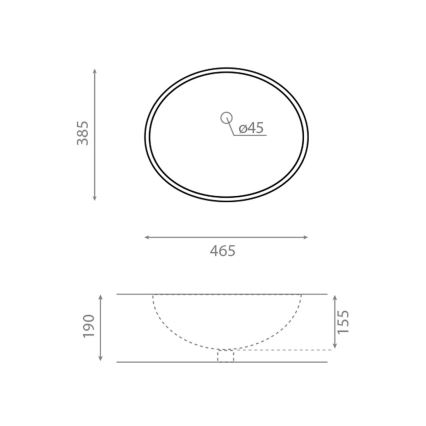 Bathco 0054 - Einbauwaschbecken MODENA 43,5x38,5 cm Porzellan/Weiß