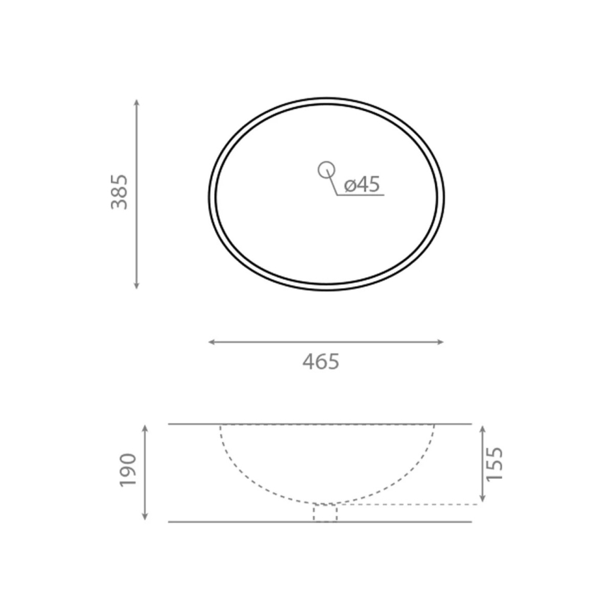 Bathco 0054 - Einbauwaschbecken MODENA 43,5x38,5 cm Porzellan/Weiß