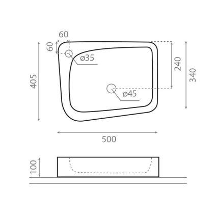 Bathco 4001 - Aufsatzwaschbecken ARAGON 50x40,5 cm Porzellan/Weiß
