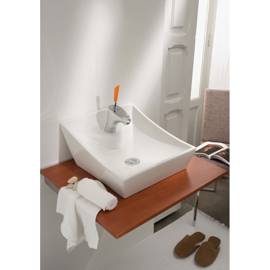 Bathco 4002 - Aufsatzwaschbecken SORIA 40x41 cm Porzellan/weiß