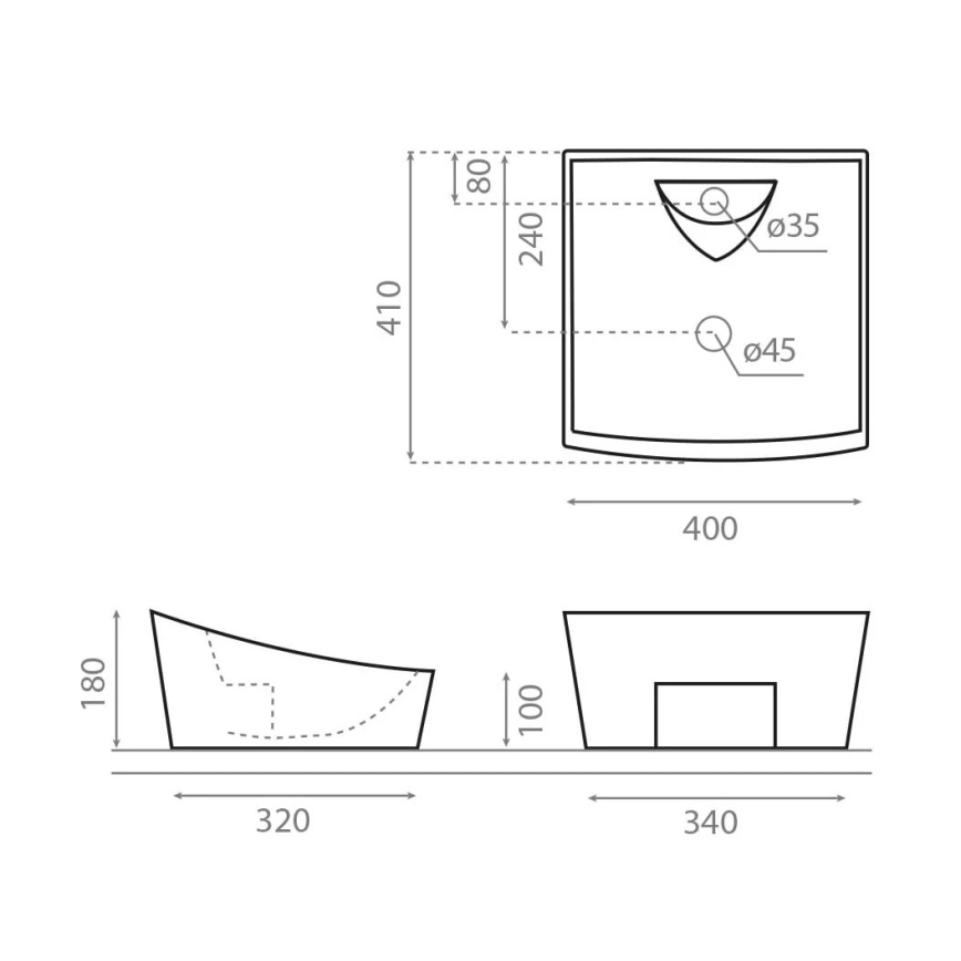 Bathco 4002 - Aufsatzwaschbecken SORIA 40x41 cm Porzellan/weiß