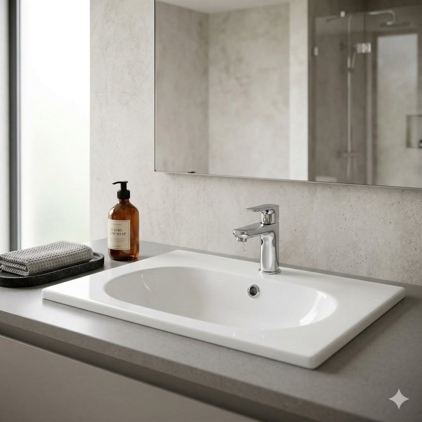 Bathco 4015 - Aufsatzwaschbecken CASTELLON Ø 35 cm, Porzellan/weiß