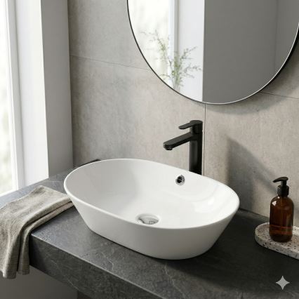Bathco 4038 - Aufsatzwaschbecken TOULOUSE 59x42 cm Porzellan/weiß