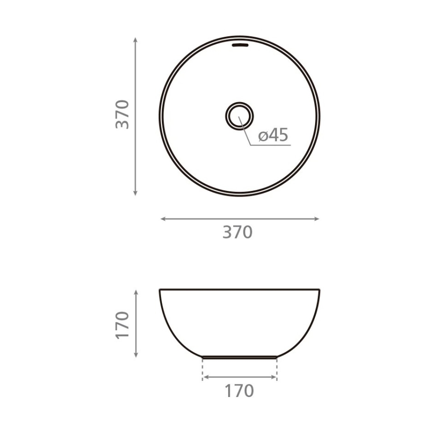 Bathco 4131 - Aufsatzwaschbecken BARI Ø 37 cm Porzellan/weiß