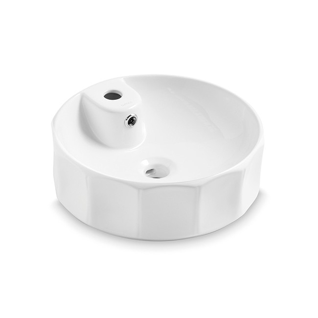 Bathco 4158 - Aufsatzwaschbecken CIRCUS Ø 42 cm Porzellan/weiß