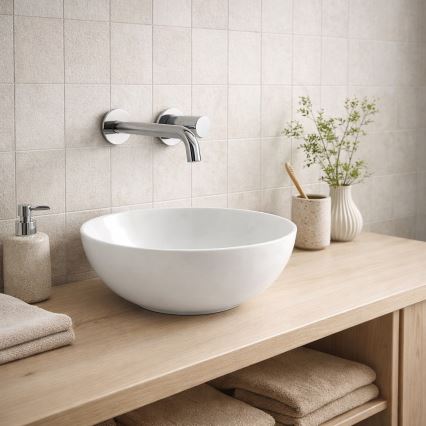 Bathco 4914 - Aufsatzwaschbecken DAKAR Ø 30 cm Porzellan/weiß