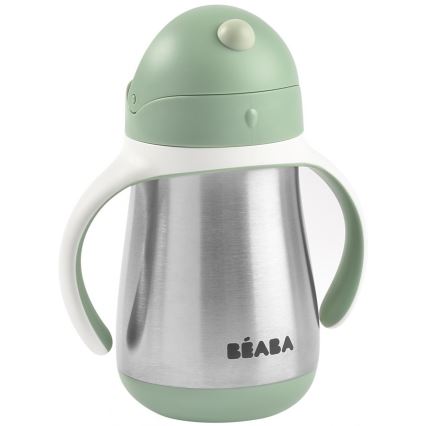 Beaba - Isolierbecher mit Strohhalm 250 ml grün