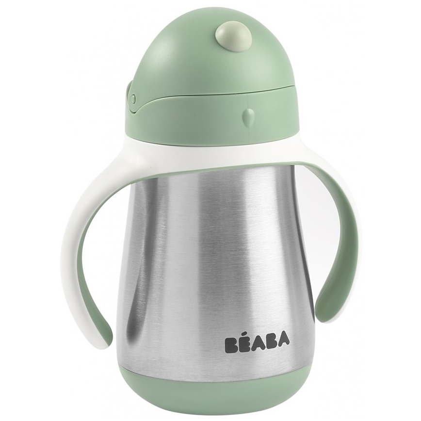 Beaba - Isolierbecher mit Strohhalm 250 ml grün