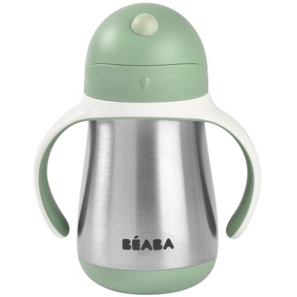 Beaba - Isolierbecher mit Strohhalm 250 ml grün