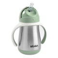 Beaba - Isolierter Trinkbecher mit Strohhalm, 250 ml, grün