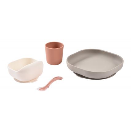 Beaba - Kinder-Geschirr-Set Terracotta, 4-teilig