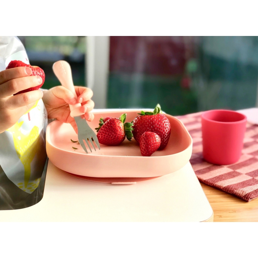 Beaba - Kinderbesteck-Set Pink 4-teilig