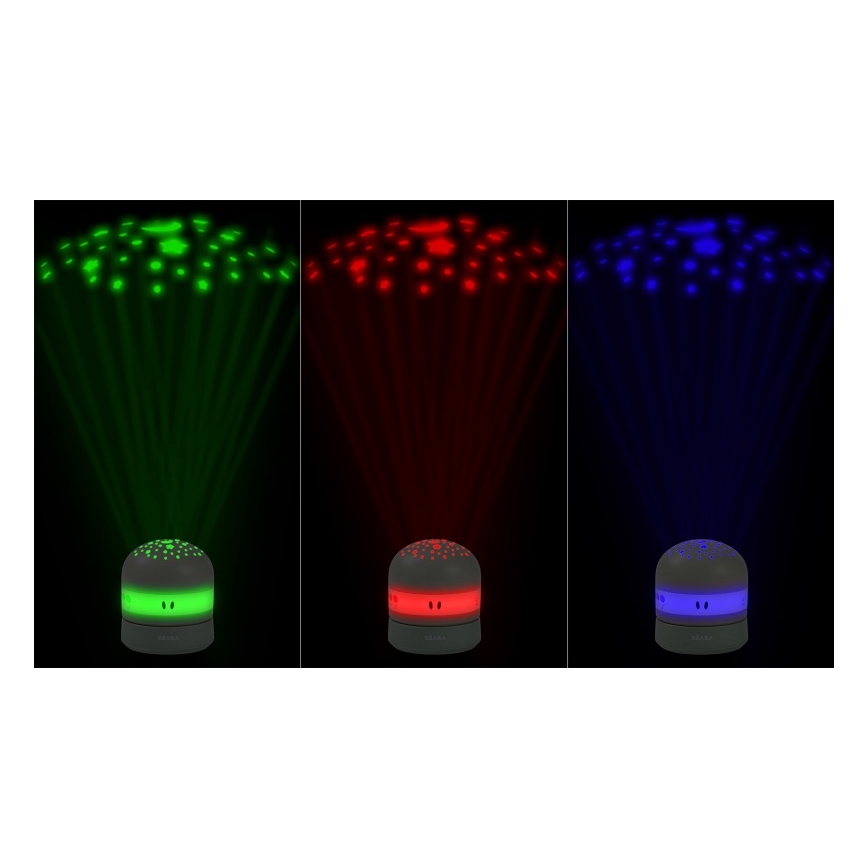 Beaba PIXIE – Projektor mit Melodie, USB (5V), 1300 mAh, grün