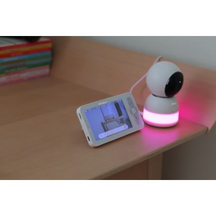 Beaba - Intelligentes, wiederaufladbares Babyphone mit Monitor ZEN NIGHT, 720p, 5 V, 4000 mAh, Wi-Fi, weiß