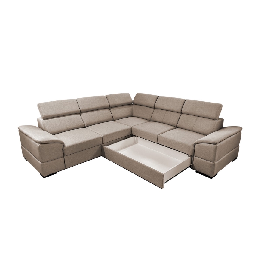Universelles Ecksofa mit Schlaffunktion und Stauraum GRANADA – Beige