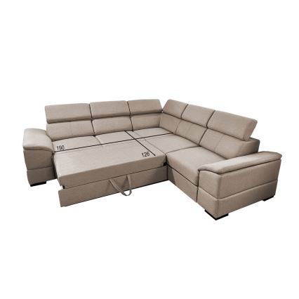 Universelles Ecksofa mit Schlaffunktion und Stauraum GRANADA – Beige