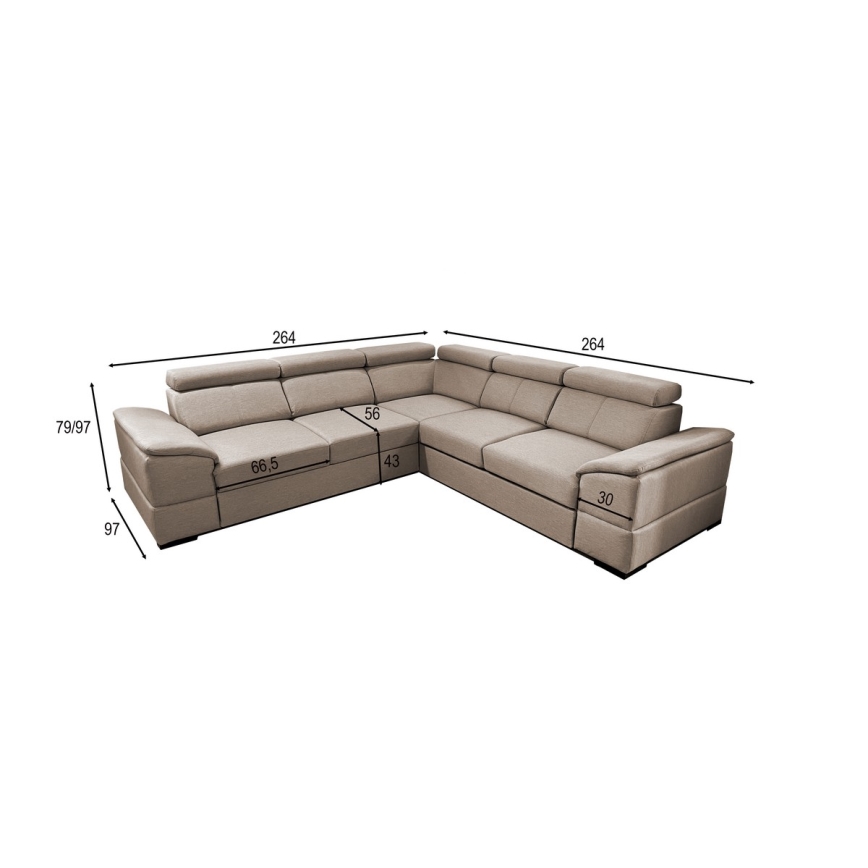 Universelles Ecksofa mit Schlaffunktion und Stauraum GRANADA – Beige
