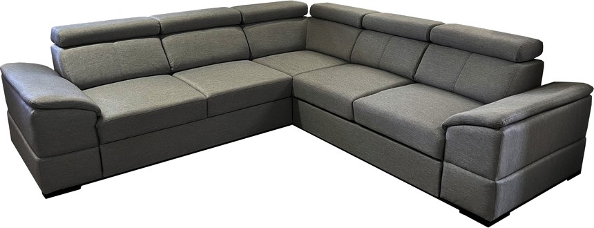 Beidseitig montierbares Ecksofa mit Schlaffunktion und Stauraum GRANADA dunkelgrau
