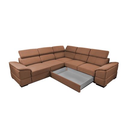 Universelles Ecksofa mit Schlaffunktion und Stauraum GRANADA, braun