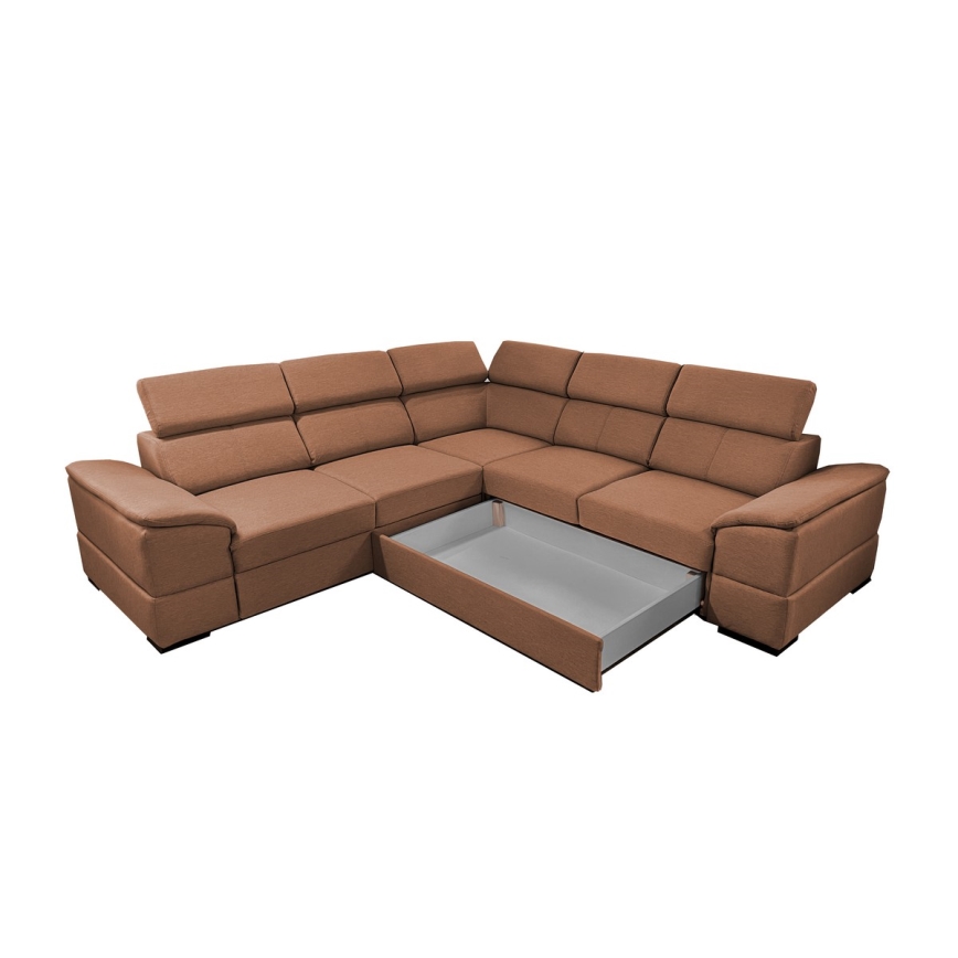 Universelles Ecksofa mit Schlaffunktion und Stauraum GRANADA, braun