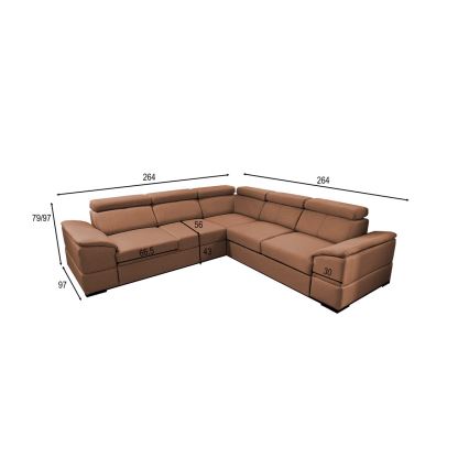 Universelles Ecksofa mit Schlaffunktion und Stauraum GRANADA, braun