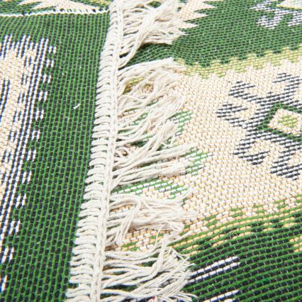 Beidseitig verwendbarer orientalischer KILIM-Teppich 80x150 cm grün/beige