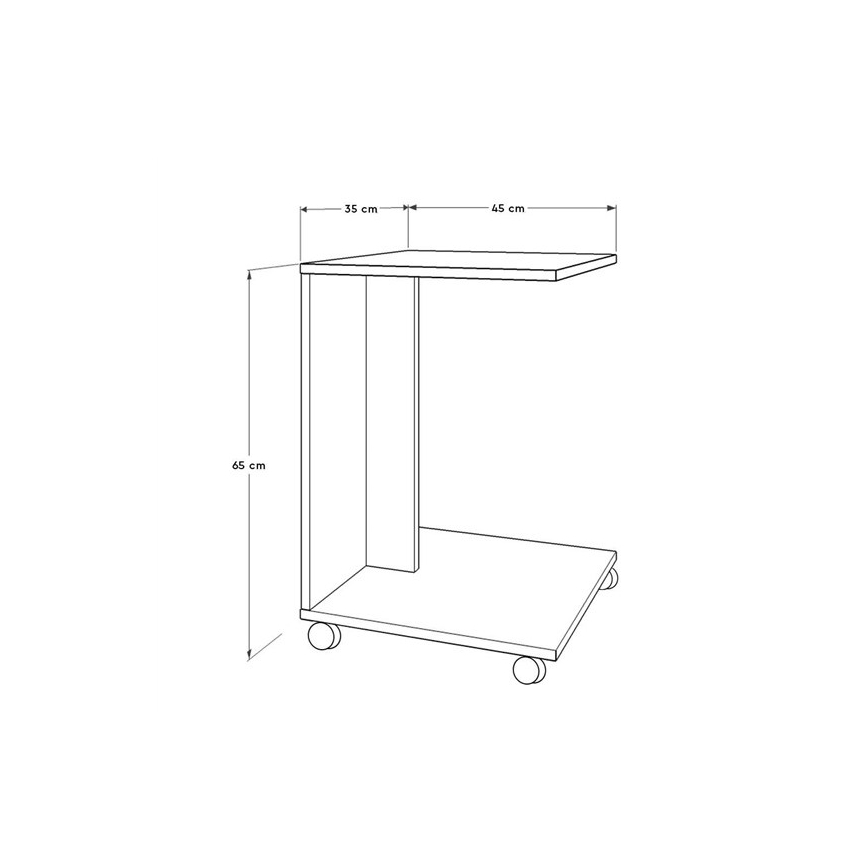 Beistelltisch 65x35 cm braun