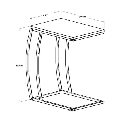 Beistelltisch 65x35 cm braun