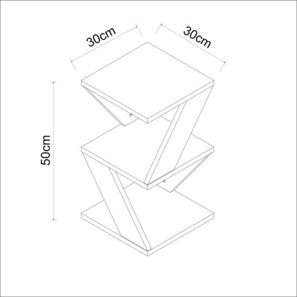 Beistelltisch ALBENI 50x30 cm braun