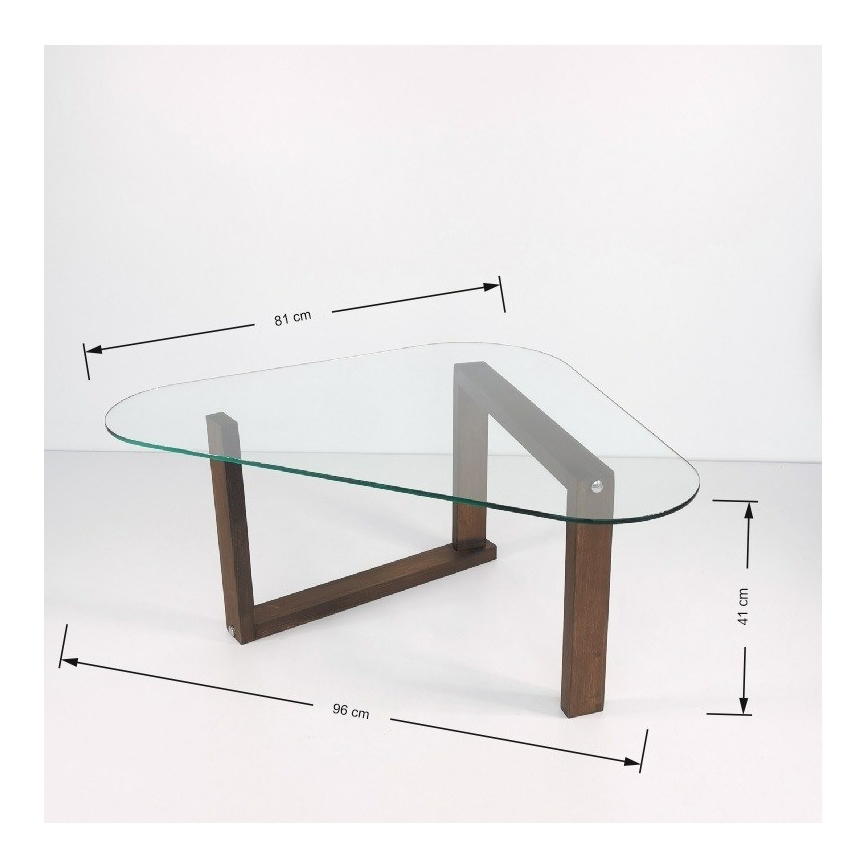Beistelltisch CAM 41x96 cm braun/klar