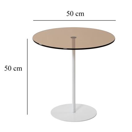 Beistelltisch CHILL 50x50 cm weiß/bronzen