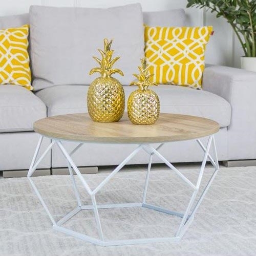 Beistelltisch DIAMOND 40x70 cm weiß/braun